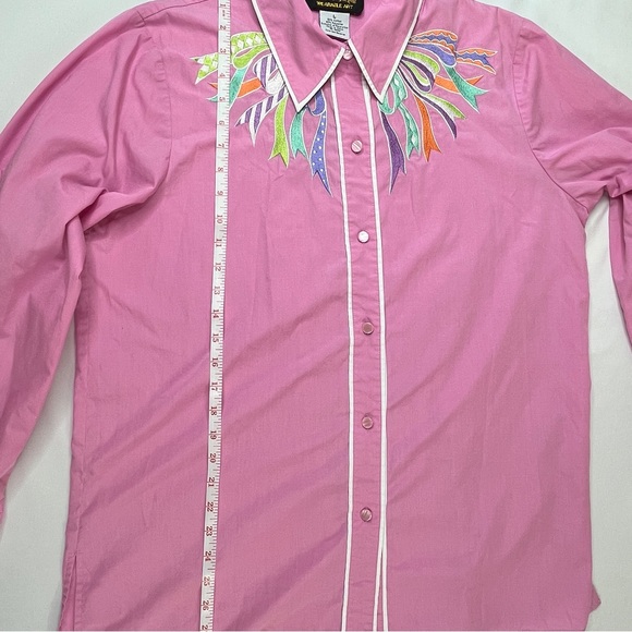 Bob Mackie Pink Embroidered Shirt Size Large - Picture 9 of 12
